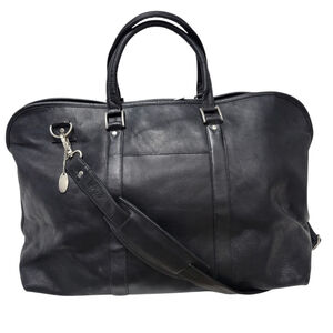 David King Boston Top-Handle Shoulder Strap Genuine Leather Travel Duffle Bag